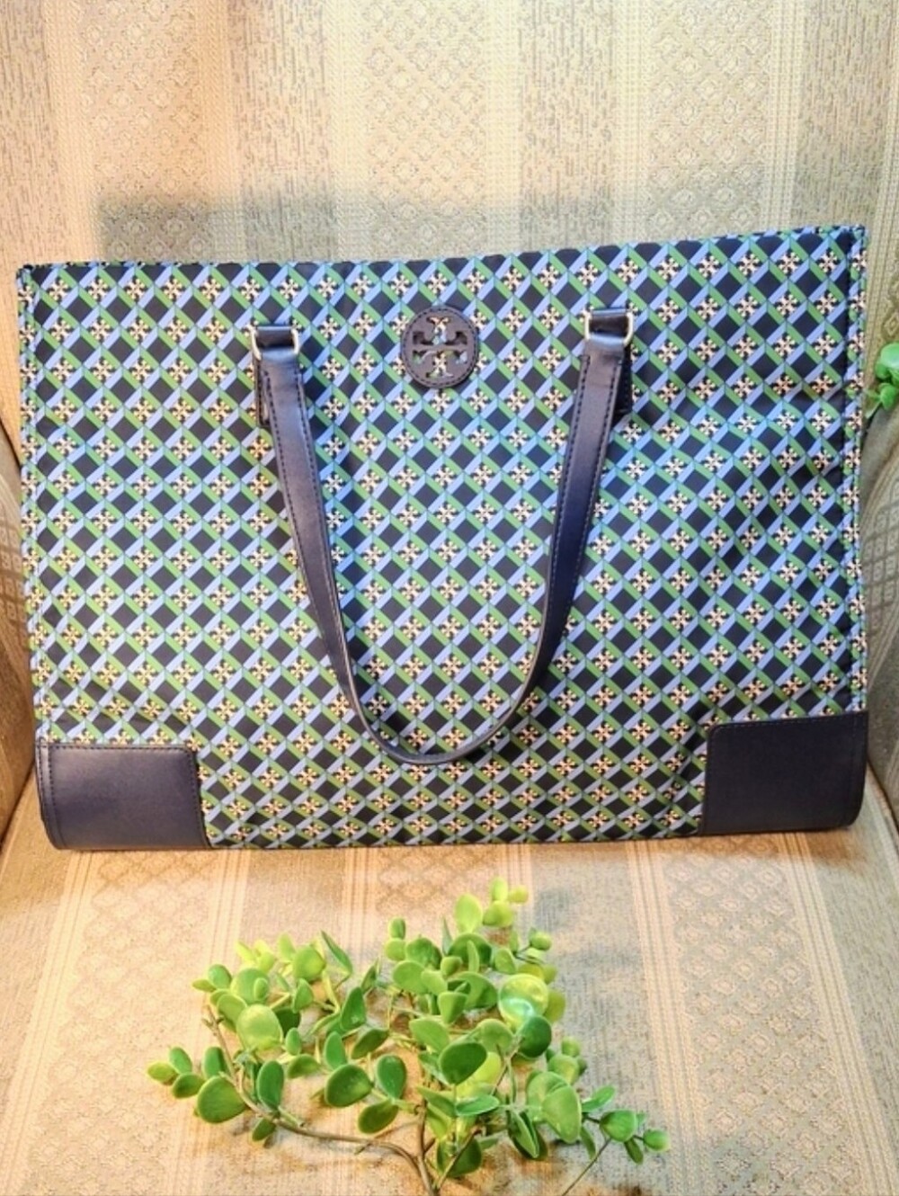 Tory Burch Nylon Ella In Green & Blue